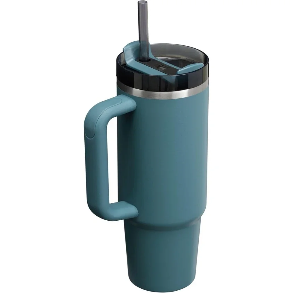 Quencher H2.0 Tumbler Handle & Straw 30 Oz Flowstate 3-Position Lid Blue Spruce